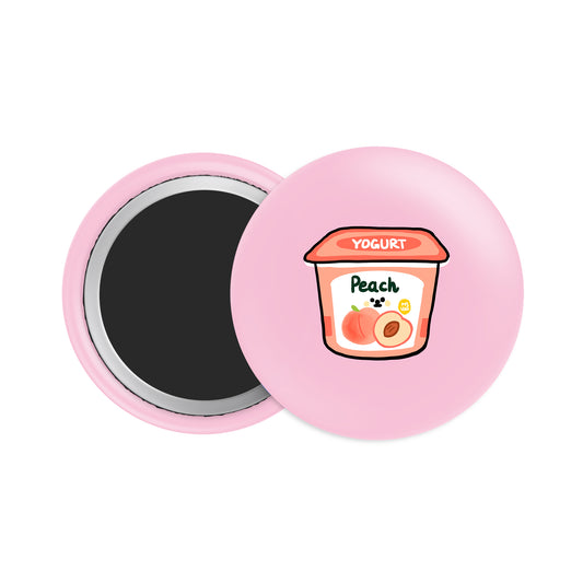 Peach Yogurt Button Fridge Magnet