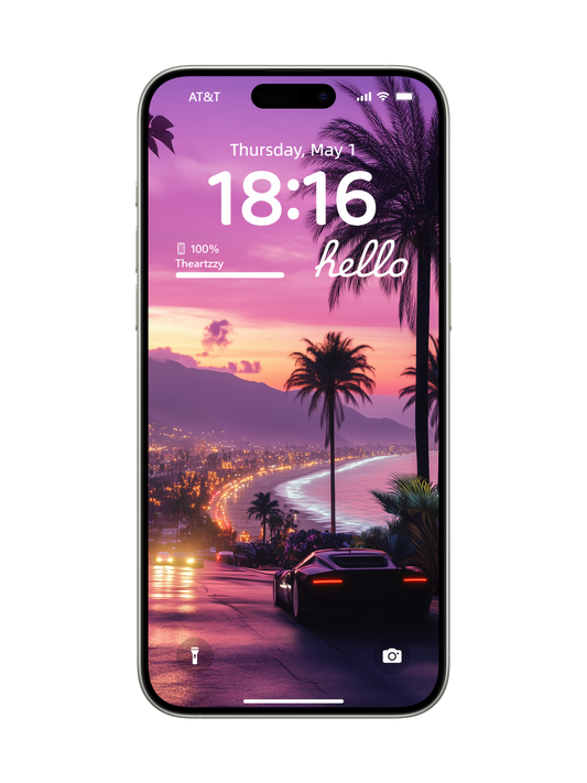 Tropical Sunset Drive: 4K Ultra HD Beach Road Wallpaper for iPhone & Android