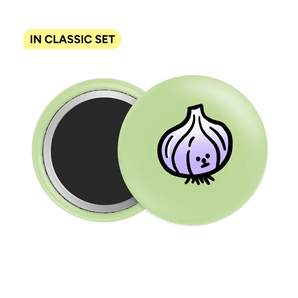 Red Onion Button Fridge Magnet - Theartzzy