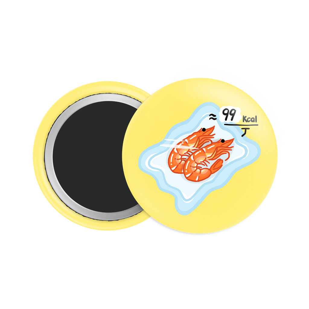 Shrimp Button Fridge Magnet - Theartzzy