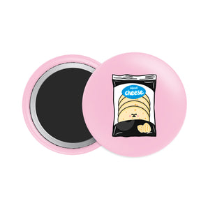 Sliced Cheese Button Fridge Magnet - Theartzzy