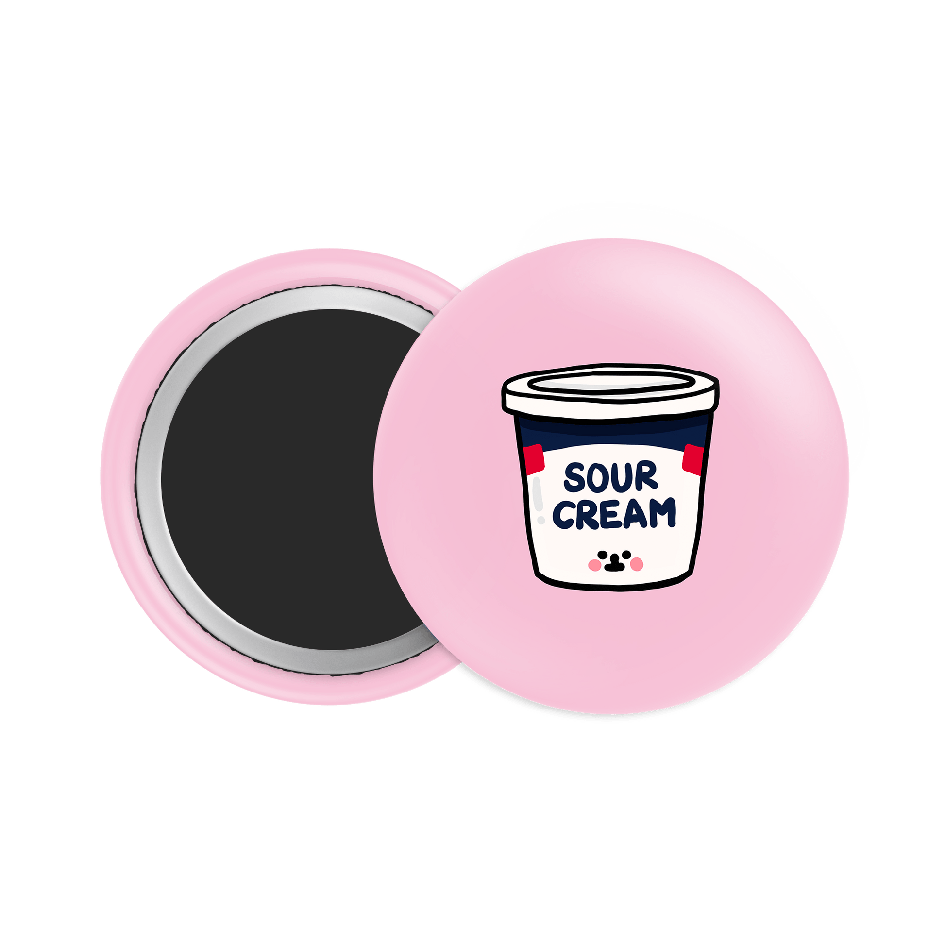 Sour Cream Button Fridge Magnet - Theartzzy