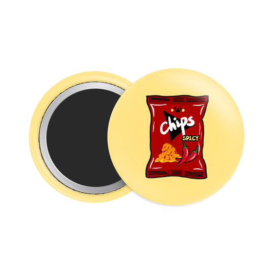 Spicy Chips Button Fridge  Magnet