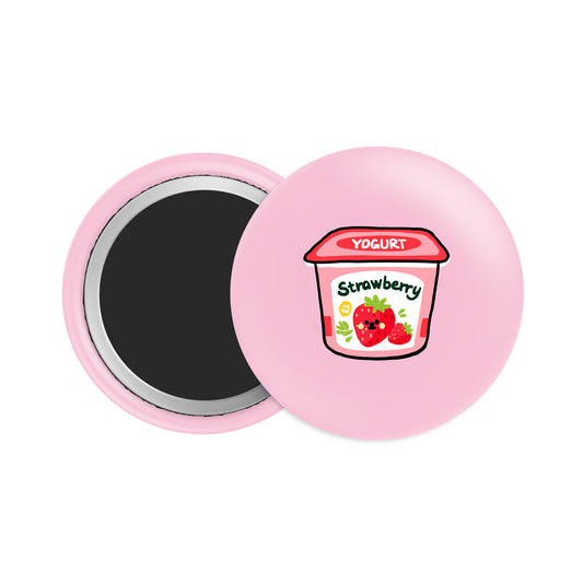 Strawberry Yogurt Button Fridge Magnet
