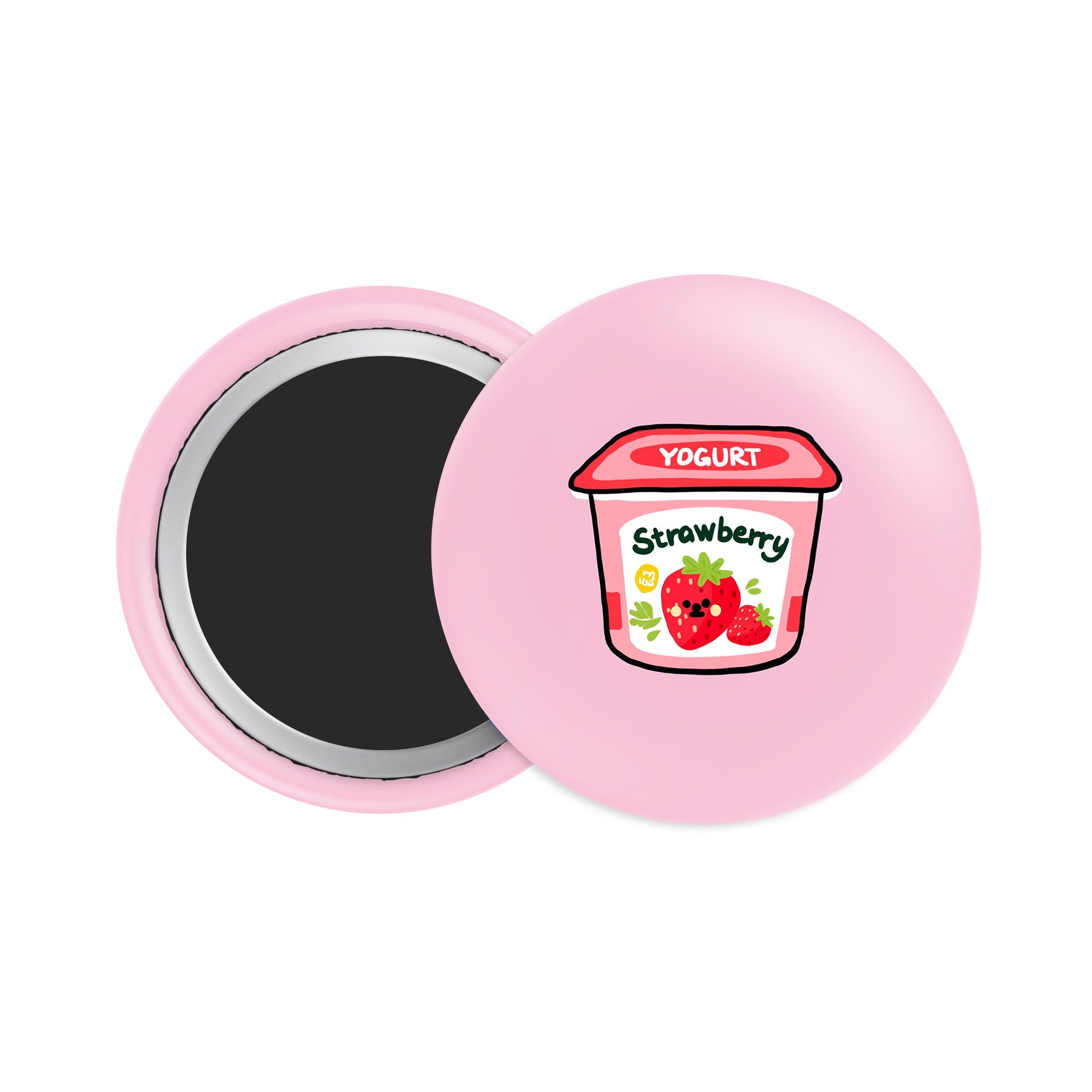 Strawberry Yogurt Button Fridge Magnet - Theartzzy