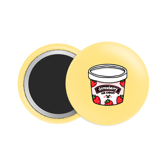 Strawberry Ice Cream Button Fridge  Magnet