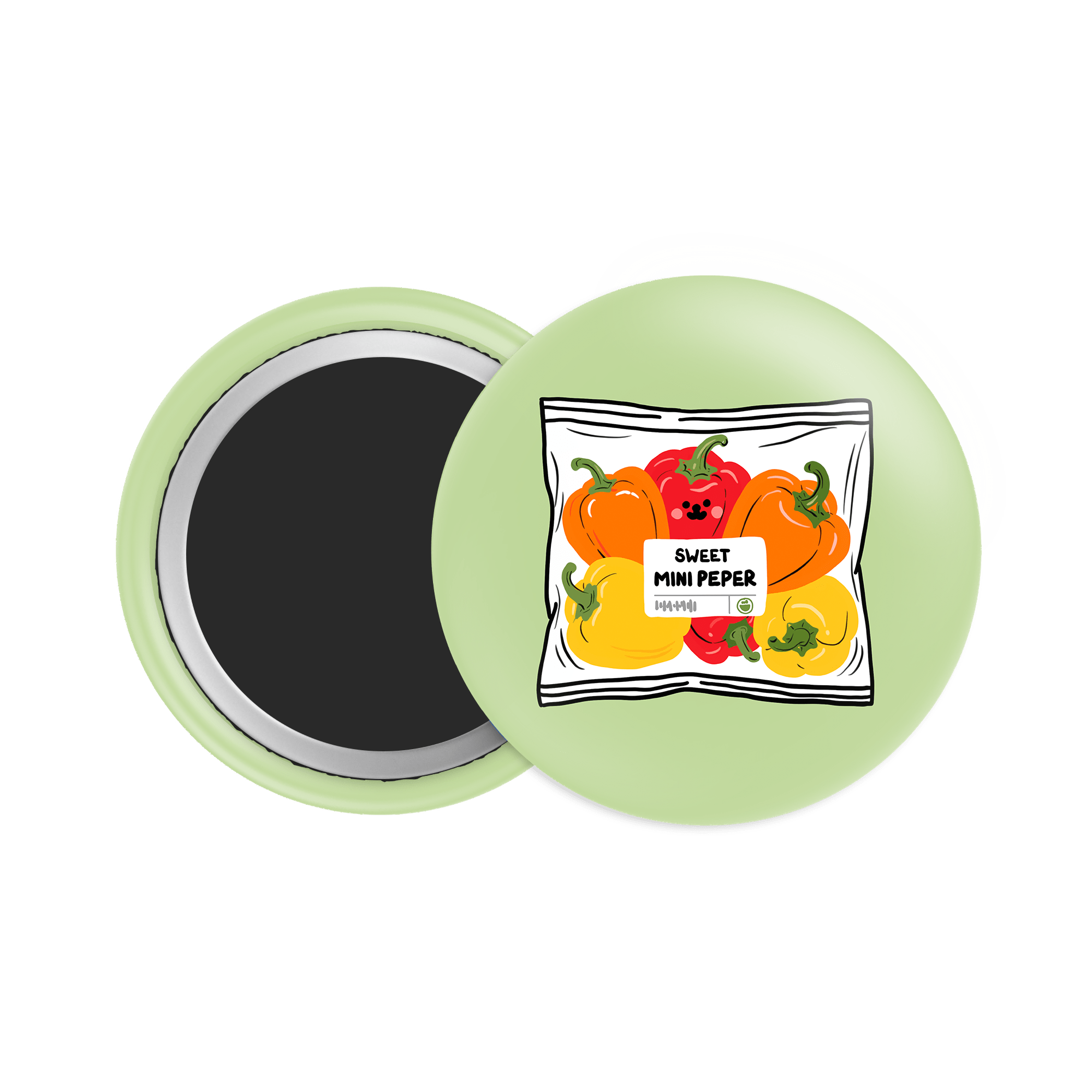 Sweet Mini Peper Button Fridge Magnet - Theartzzy