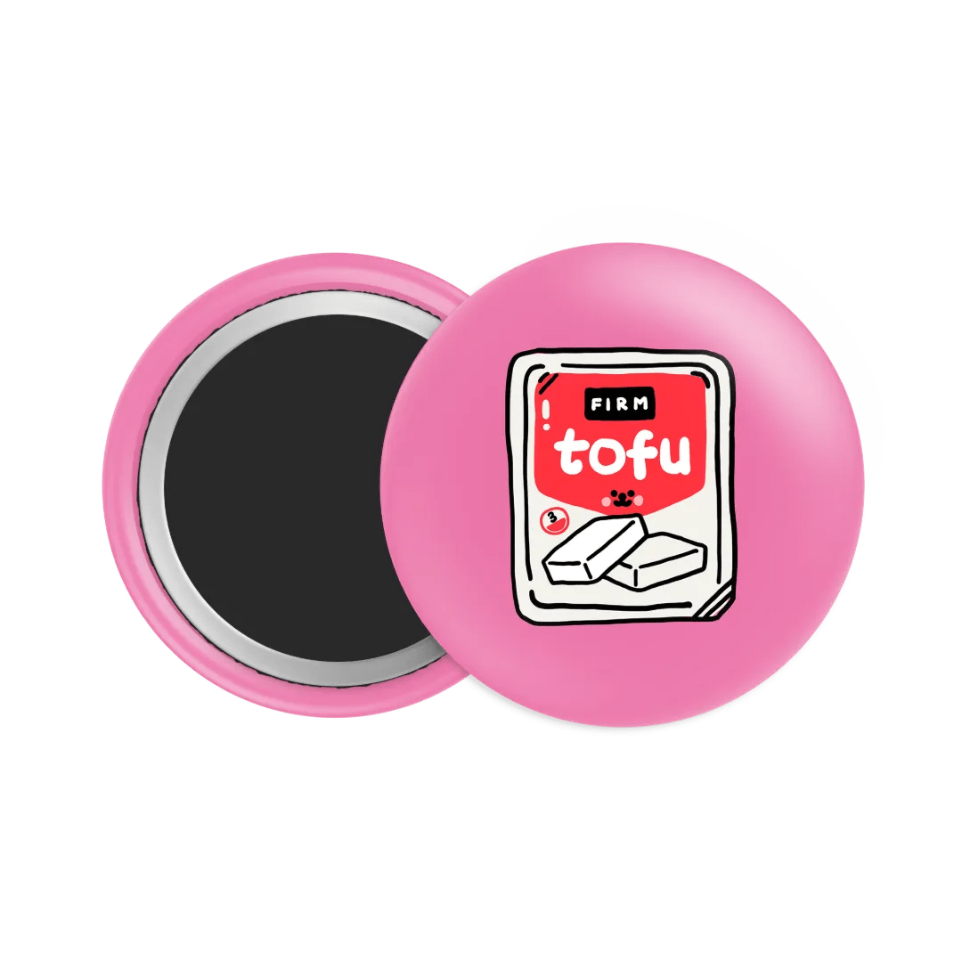 Tofu Firm Button Fridge Magnet - Theartzzy