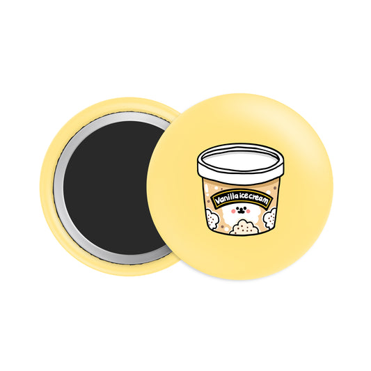 Vanilla Ice Cream Button Fridge  Magnet