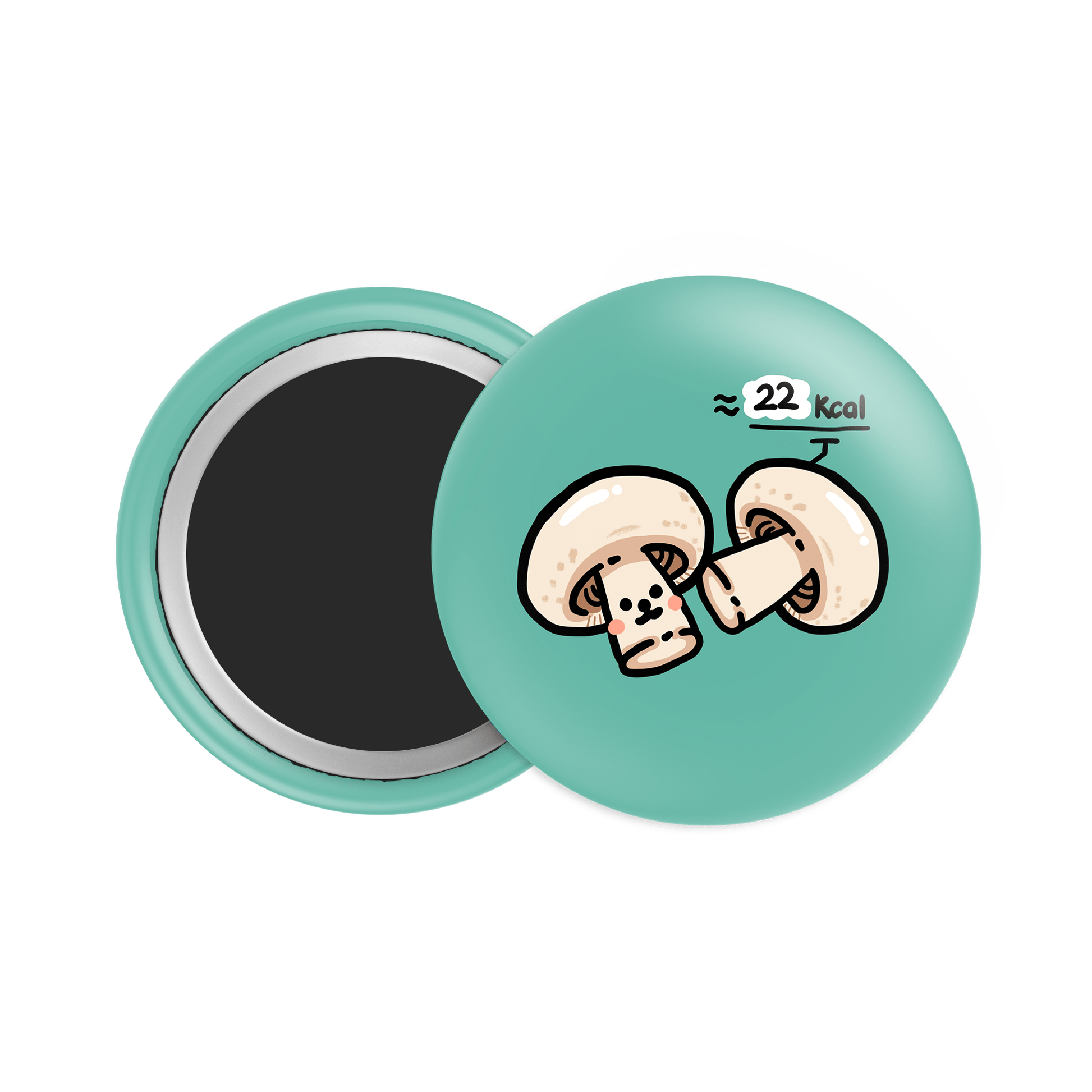 White Mushrooms Button Fridge Magnet - Theartzzy
