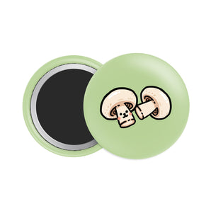 White Mushrooms Button Fridge Magnet - Theartzzy