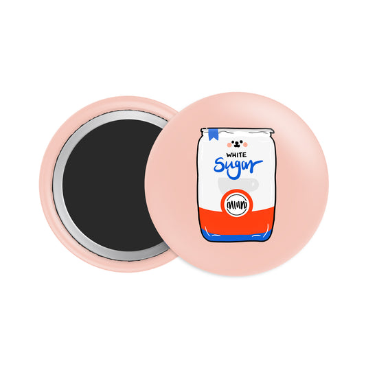 White Sugar Button Fridge Magnet